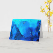 素晴らしい海レーザー光線写真アルコールインク絵画 カード (黄色い花)