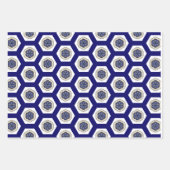 素晴らしい海軍風の白と金 ラッピングペーパーシート (正面)