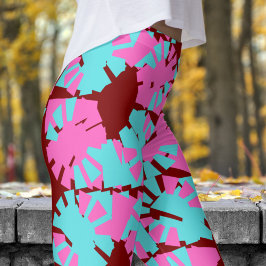 素晴らしい深い赤位相シフトパターン レギンス