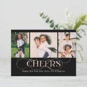 素晴らしい渦巻きハッピーニューイヤーの写真カード シーズンカード (スタンド正面)