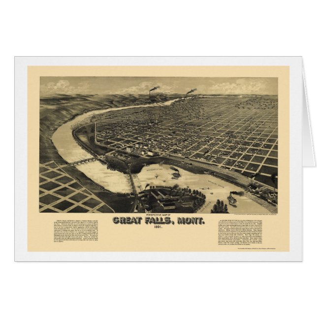 素晴らしい滝、MTのパノラマ式の地図- 1891年 (正面横)