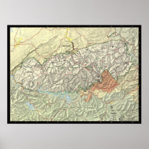 素晴らしい煙山の国立公園Map (1997年) ポスター