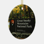 素晴らしい煙山の秋の印のクリスマス セラミックオーナメント (右)
