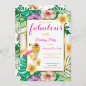 素晴らしい熱帯カクテルフローラパーティー 招待状 (正面/裏面)