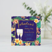 素晴らしい熱帯フローラブルーシャンパーニュパーティー 招待状 (スタンド正面)
