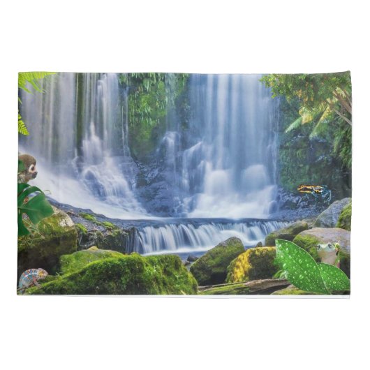 素晴らしい熱帯雨林と動物 枕カバー (裏面)