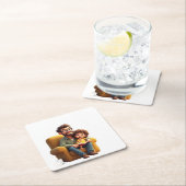 素晴らしい父の日 スクエアペーパーコースター (インサイチュ)