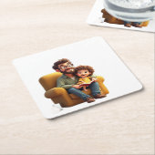 素晴らしい父の日 スクエアペーパーコースター (アングル)