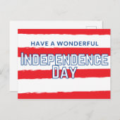 素晴らしい独立記念日はがきを持っている ポストカード (正面/裏面)