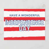 素晴らしい独立記念日はがきを持っている ポストカード (正面)