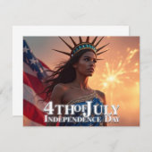 素晴らしい独立記念日デザイン - 花火と自由 (正面/裏面)