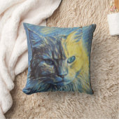 素晴らしい猫のアートワーク クッション (ブランケット)