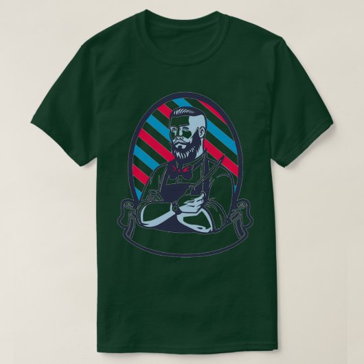 素晴らしい理容師を持つ鏡 Tシャツ (デザイン正面)