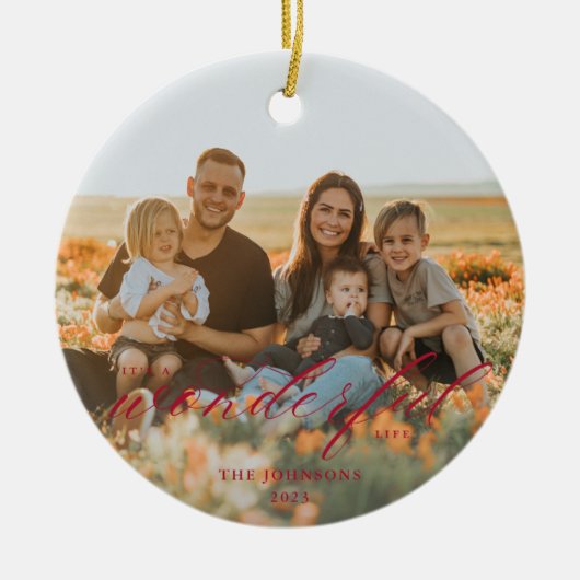 素晴らしい生き物の陶芸オーナメント赤 セラミックオーナメント (正面)