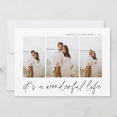 素晴らしい生活 | モダン 3写真ミニマルのクリスマス シーズンカード (正面)