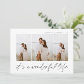 素晴らしい生活 | モダン 3写真ミニマルのクリスマス シーズンカード (スタンド正面)