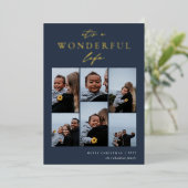 素晴らしい生活 | 6フォトコラージクリスマス 箔シーズンカード (立ち正面)