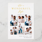 素晴らしい生活 | 6フォトコラージクリスマス 箔シーズンカード (正面)