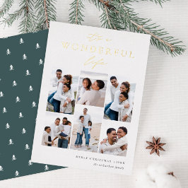 素晴らしい生活 | 6フォトコラージクリスマス 箔シーズンカード
