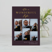 素晴らしい生活 | 6フォトコラージクリスマス 箔シーズンカード (立ち正面)