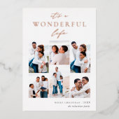 素晴らしい生活 | 6フォトコラージクリスマス 箔シーズンカード (正面)