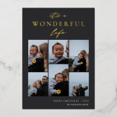 素晴らしい生活 | 6フォトコラージクリスマス 箔シーズンカード (正面)