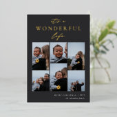 素晴らしい生活 | 6フォトコラージクリスマス 箔シーズンカード (立ち正面)