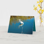 素晴らしい白鷺#3の挨拶状 カード (黄色い花)