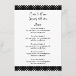 素晴らしい白黒水玉模様結婚のメニュー メニュー