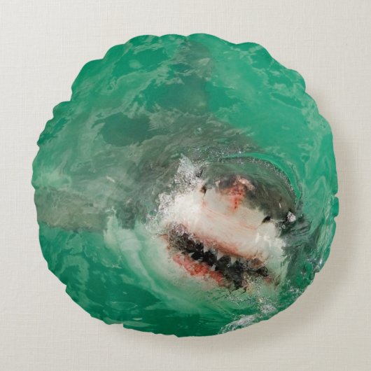 素晴らしい白Shark1 ラウンドクッション (正面)