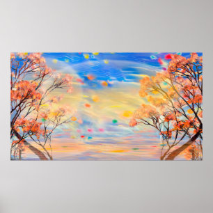 素晴らしい眺めサンセットアート,抽象芸術背景,a ポスター