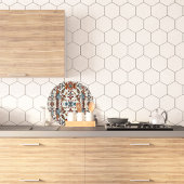 素晴らしい秋とブルーラウンド カッティングボード