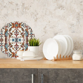 素晴らしい秋とブルーラウンド カッティングボード