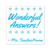 「素晴らしい答え！」 +カスタム学校先生名 セルフインキングスタンプ (デザイン)