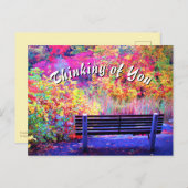 素晴らしい紅葉ベンチ紅葉名勝 ポストカード (正面/裏面)