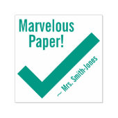 「素晴らしい紙!」 +カスタム教育者の名前 セルフインキングスタンプ (デザイン)