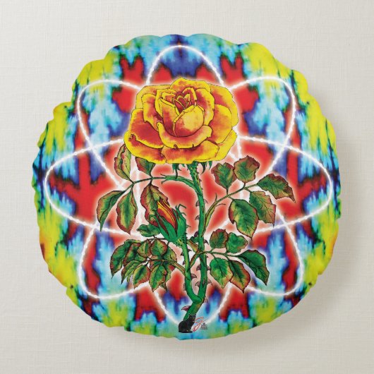 素晴らしい素晴らしいバラ円枕 ラウンドクッション (正面)