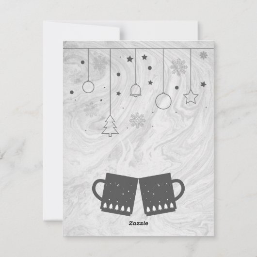素晴らしい素晴らし灰色のクリスマスカップ シーズンカード (裏面)