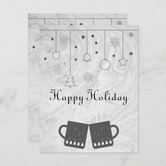 素晴らしい素晴らし灰色のクリスマスカップ シーズンカード (正面/裏面)