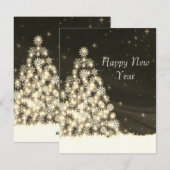 素晴らしい素晴らし、スパークリー雪のクリスマスツリーホ シーズンカード (正面/裏面)