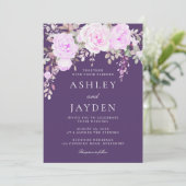 素晴らしい紫と紫のフローラ結婚ズ 招待状 (スタンド正面)
