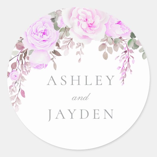 素晴らしい紫のフローラ結婚ズ ラウンドシール (正面)