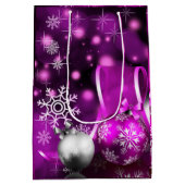 素晴らしい紫色の調子のクリスマス媒体のギフトバッグ ミディアムペーパーバッグ (裏面)