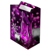 素晴らしい紫色の調子のクリスマス媒体のギフトバッグ ミディアムペーパーバッグ (裏面アングル)