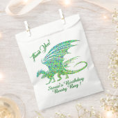 素晴らしい緑のモザイクのドラゴンありがとう フェイバーバッグ (クリップ留めされた状態)