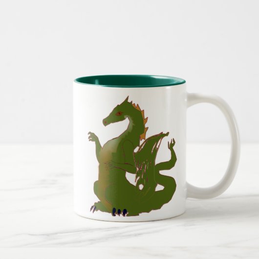 素晴らしい緑の英国のドラゴンのマグ ツートーンマグカップ (右)