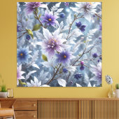 素晴らしい美しいの霜の降りた冬の開花ストレッチ キャンバスプリント (インサイチュ (リビング))