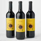 素晴らしい美しいトレンディーひまわり名 ワインラベル (ボトル)