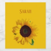 素晴らしい美しいトレンディーひまわり名 ワインラベル (シングルラベル)