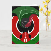 素晴らしい美しい流体ケニア国旗のグラフィックデザイン カード (黄色い花)